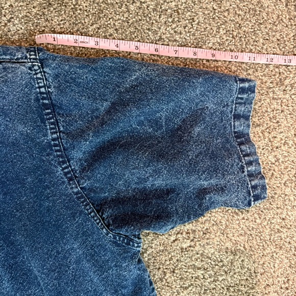 Vintage Club Z Embroidered Denim Shirt Dress Button Front Medium Wash - Picture 6 of 10